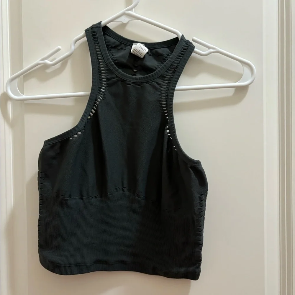 Alo Yoga Army Green Seamless Open Air Racerback Tank Size Small Yoga Athletic
